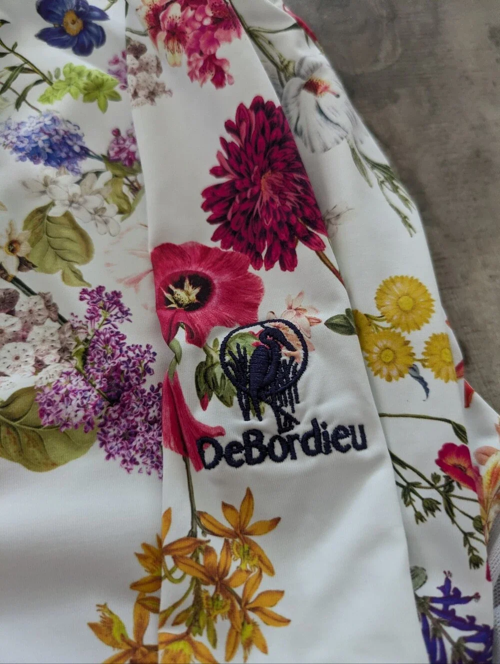 WOMEN'S FORAY GOLF Quarter Zip White Floral Long Sleeve Size Medium
